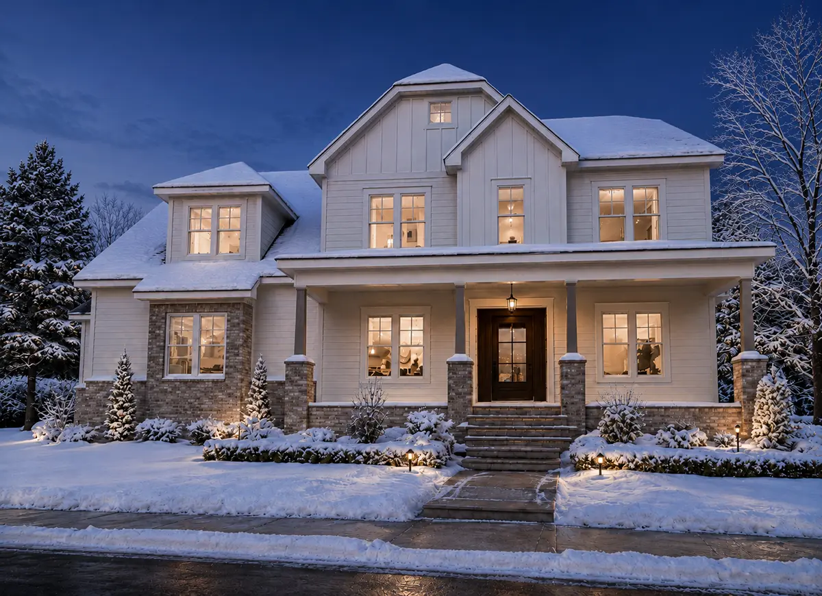 2-Story House Plan 3668 ft²: 5 Beds, Home Office, 4 Baths, Open Floor Plan, 2-Car Garage