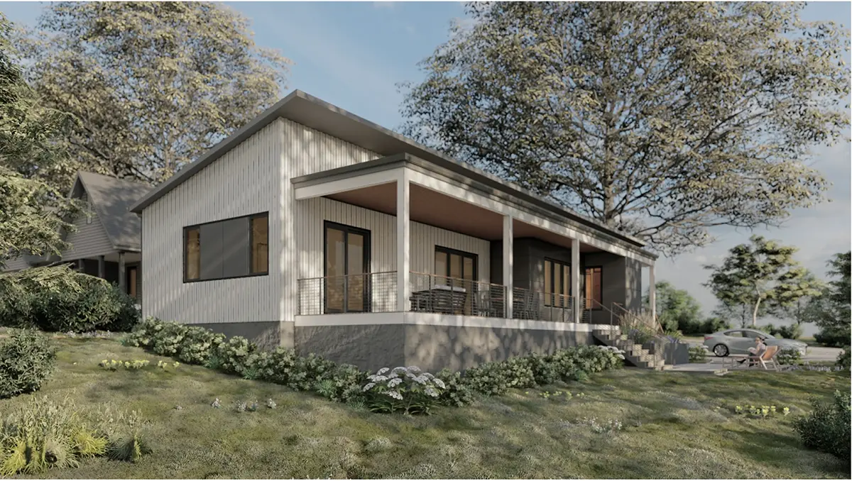 1-Story House Plan 2112 ft²: 4 Beds, Home Office, 4 Baths, Open Floor Plan, without Garage