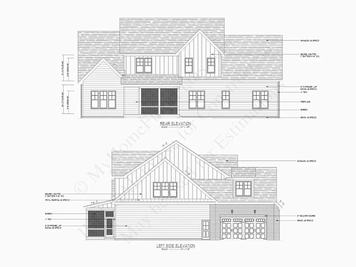 1.5-Story House Plan 4446 ft²: 4 Beds, Home Office, 4 Baths, Open Floor Plan, 3-Car Garage