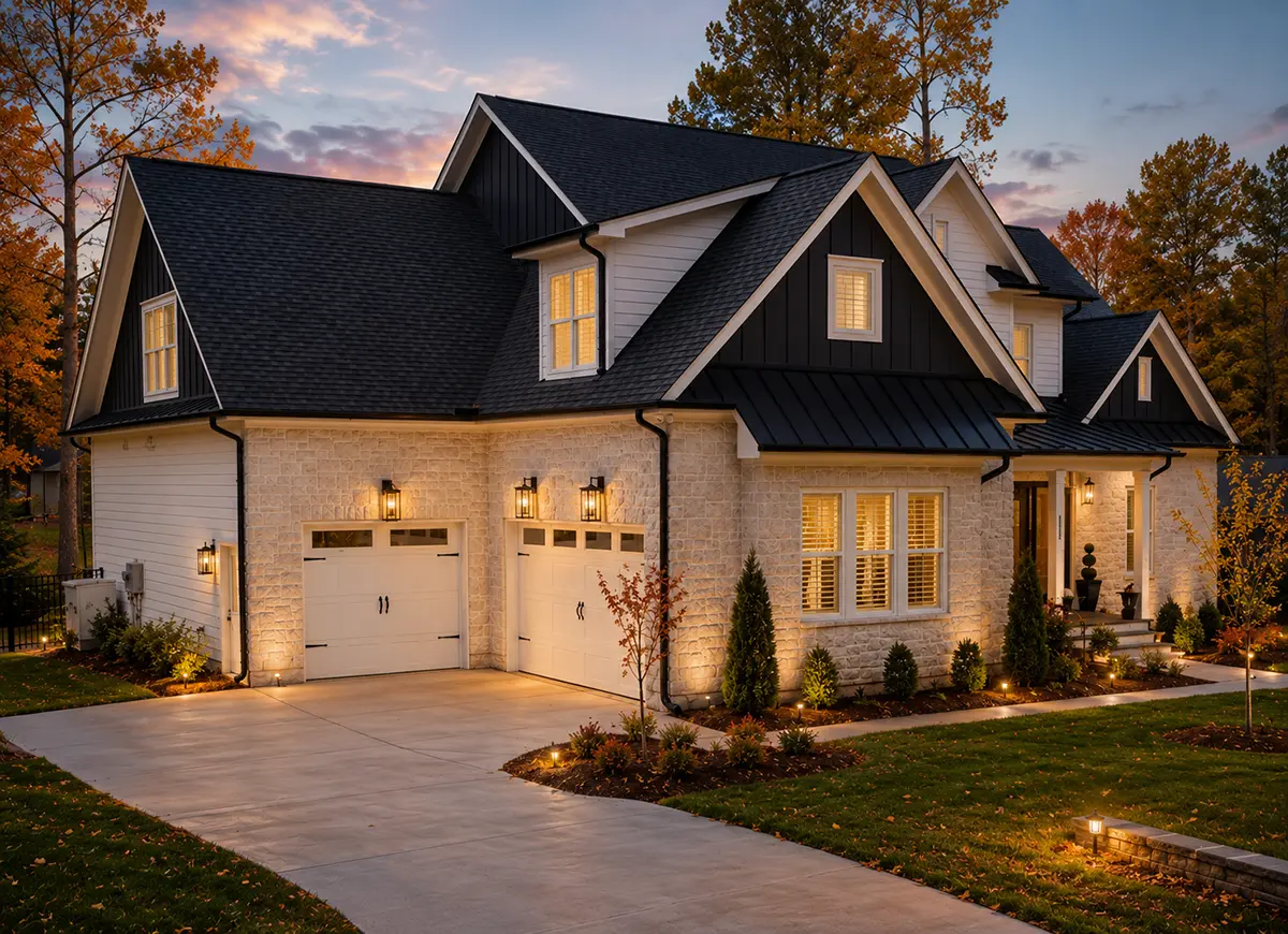 1.5-Story House Plan 4446 ft²: 4 Beds, Home Office, 4 Baths, Open Floor Plan, 3-Car Garage