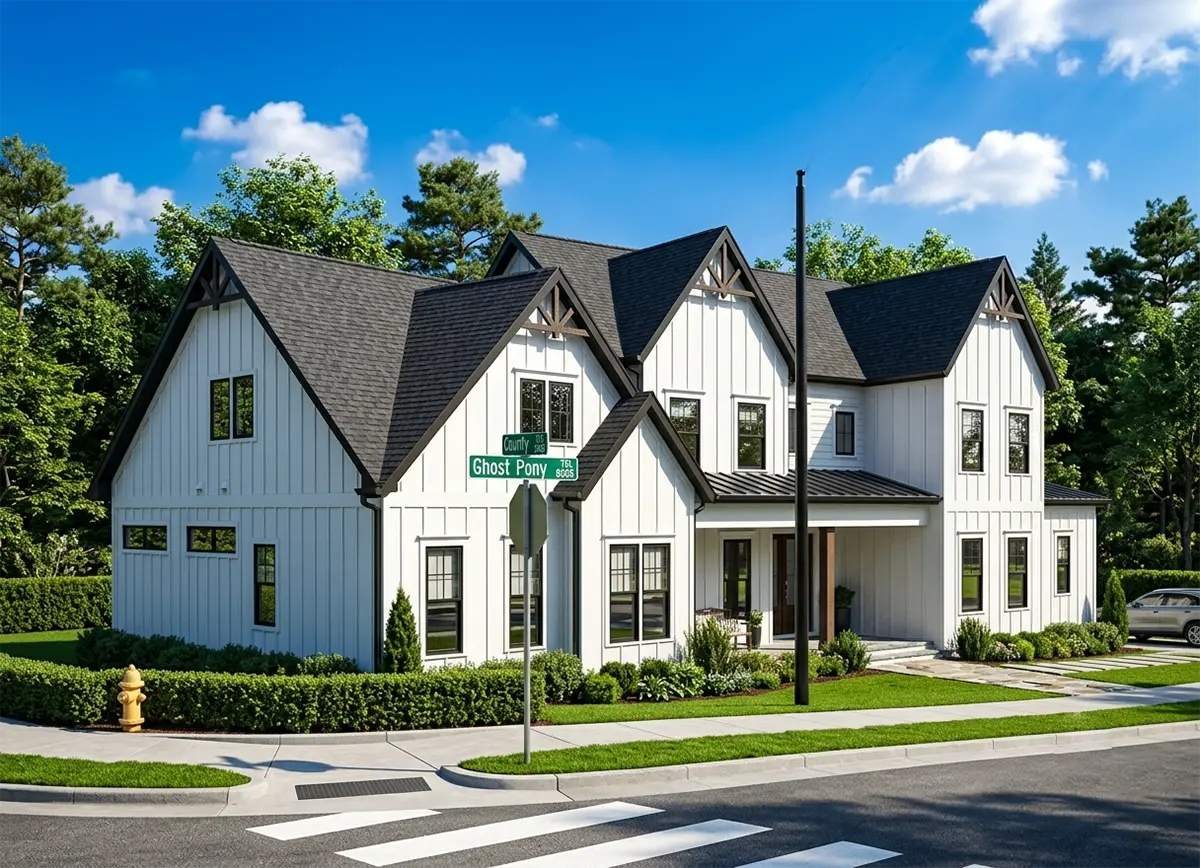 2-Story House Plan with Basement 4664 ft²: 4 Beds, Home Office, 5 Baths, Open Floor Plan, 2-Car Garage
