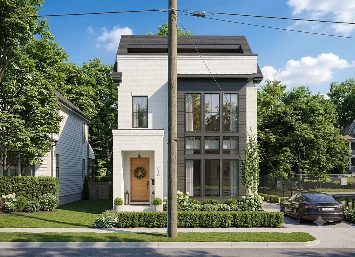 3-Story House Plan 2560 ft²: 4 Beds, 3 Baths, Open Floor Plan, without Garage
