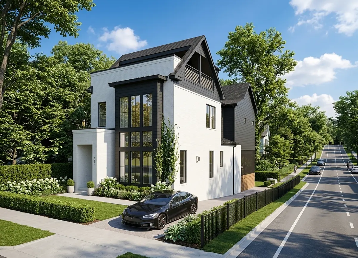 3-Story House Plan 2560 ft²: 4 Beds, 3 Baths, Open Floor Plan, without Garage