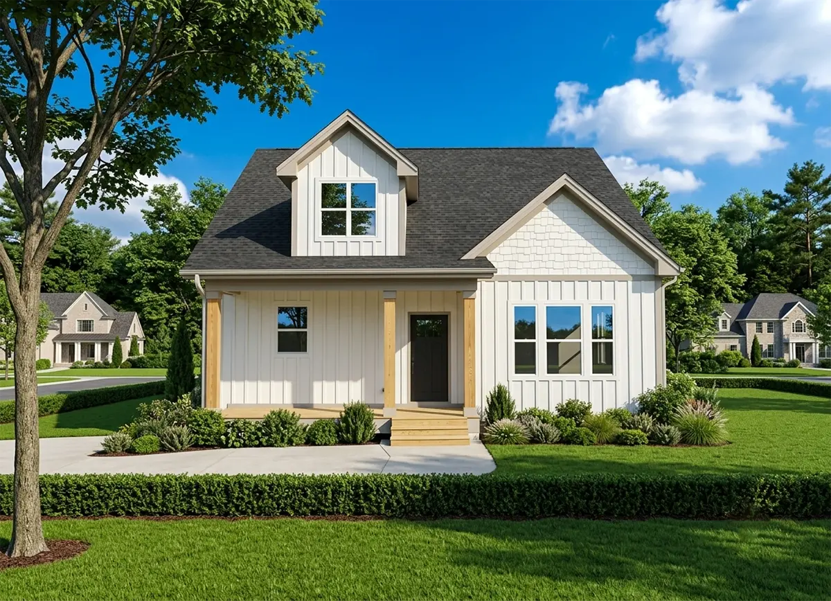 1.5-Story House Plan 1945 ft²: 4 Beds, 3.5 Baths, Open Floor Plan, without Garage