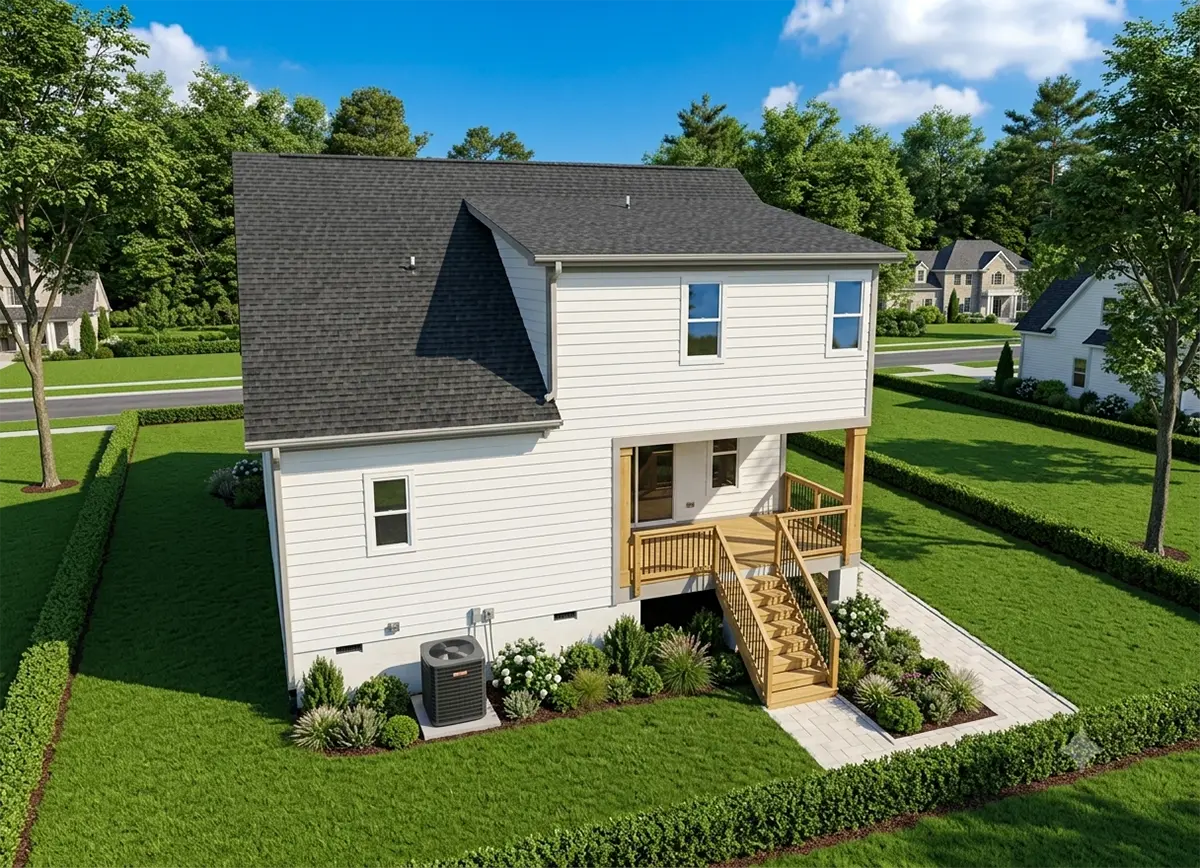 1.5-Story House Plan 1945 ft²: 4 Beds, 3.5 Baths, Open Floor Plan, without Garage