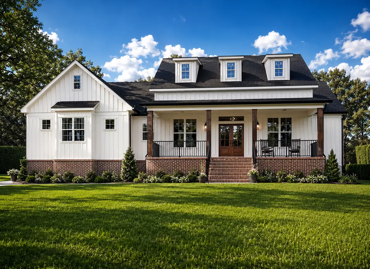 1.5-Story House Plan 2220 ft²: 4 Beds, 3 Baths, Open Floor Plan, 2-Car Garage