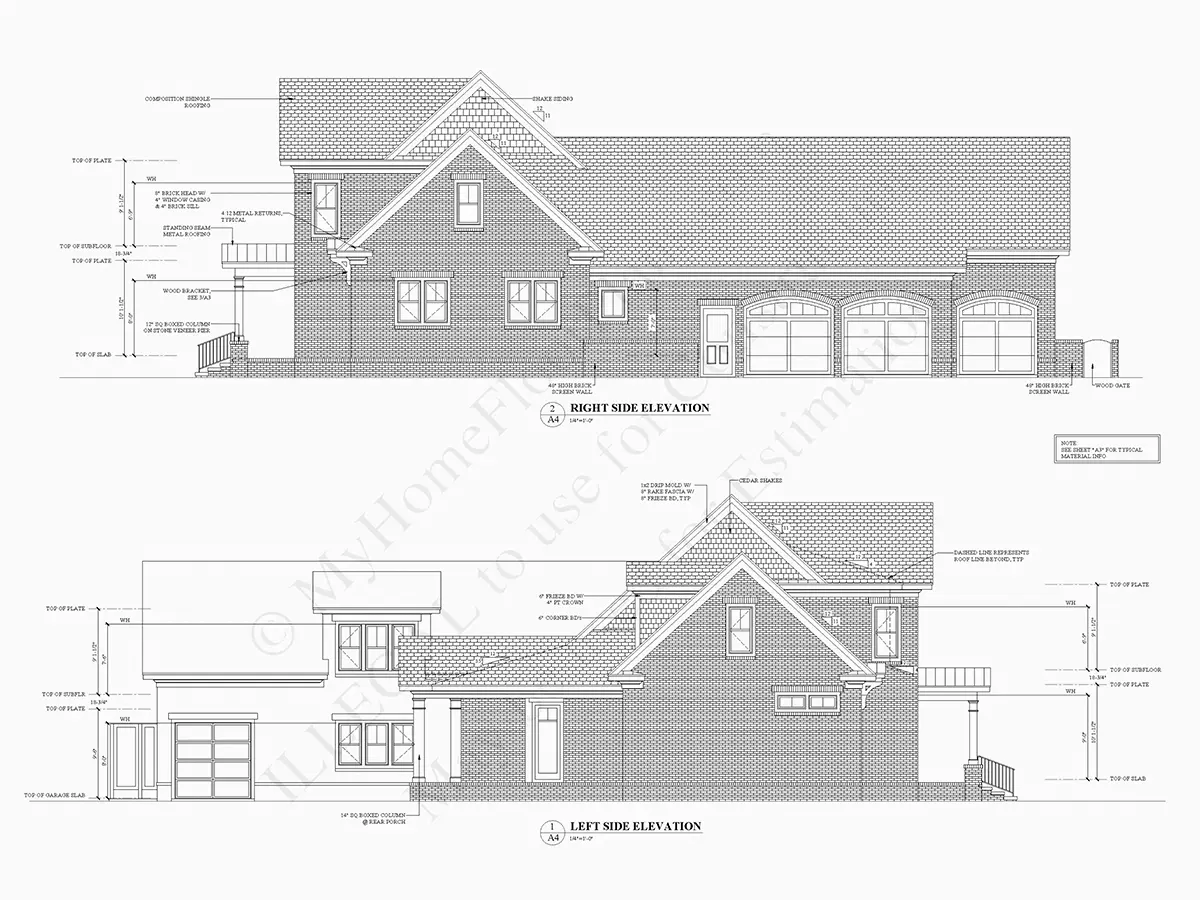2-Story House Plan 4500 ft²: 4 Beds, Home Office, 4 Baths, Open Floor Plan, 3-Car Garage