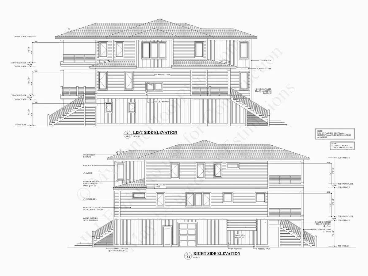3-Story House Plan 3275 ft²: 4 Beds, Home Office, 4.5 Baths, Open Floor Plan, 3-Car Garage