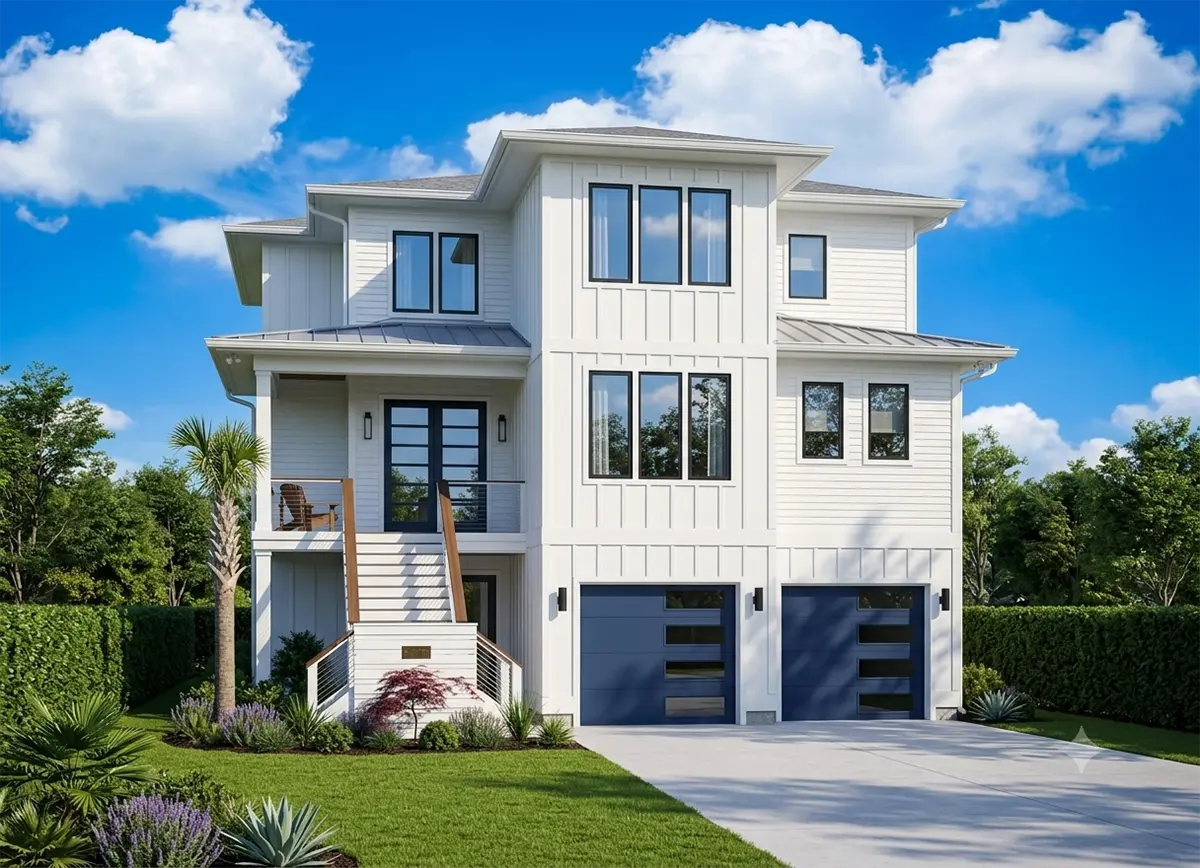 3-Story House Plan 3275 ft²: 4 Beds, Home Office, 4.5 Baths, Open Floor Plan, 3-Car Garage