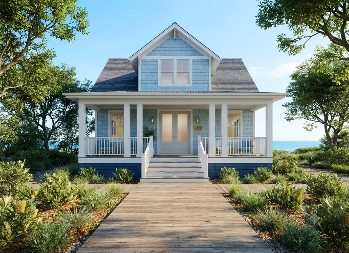 1.5-Story House Plan 1695 ft²: 4 Beds, 3.5 Baths, without Garage
