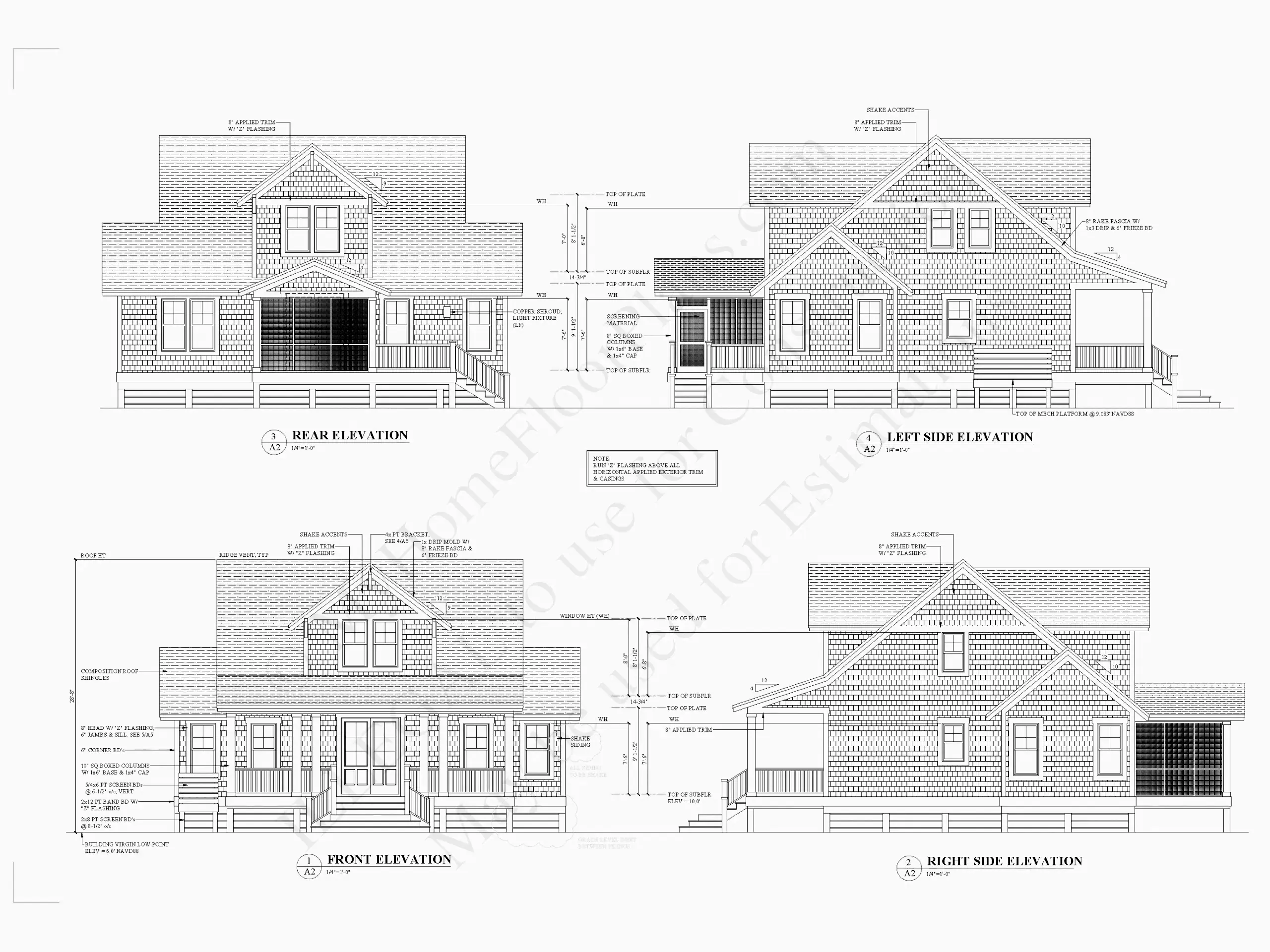 1.5-Story House Plan 1695 ft²: 4 Beds, 3.5 Baths, without Garage