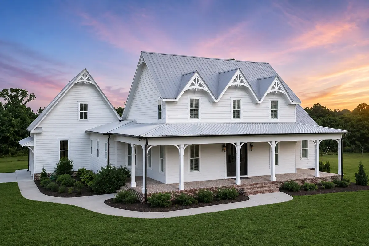 1.5-Story House Plan 2821 ft²: 3 Beds, 4 Baths, Open Floor Plan, 2-Car Garage