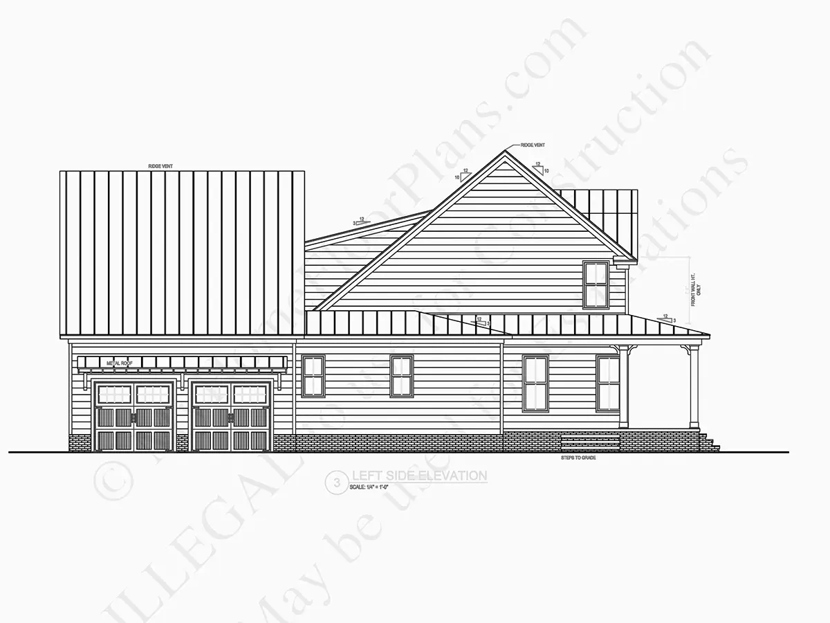 1.5-Story House Plan 2821 ft²: 3 Beds, 4 Baths, Open Floor Plan, 2-Car Garage