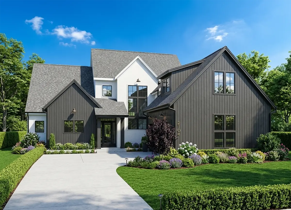 1.5-Story House Plan 3625 ft²: 3 Beds, 3.5 Baths, Open Floor Plan, 2-Car Garage