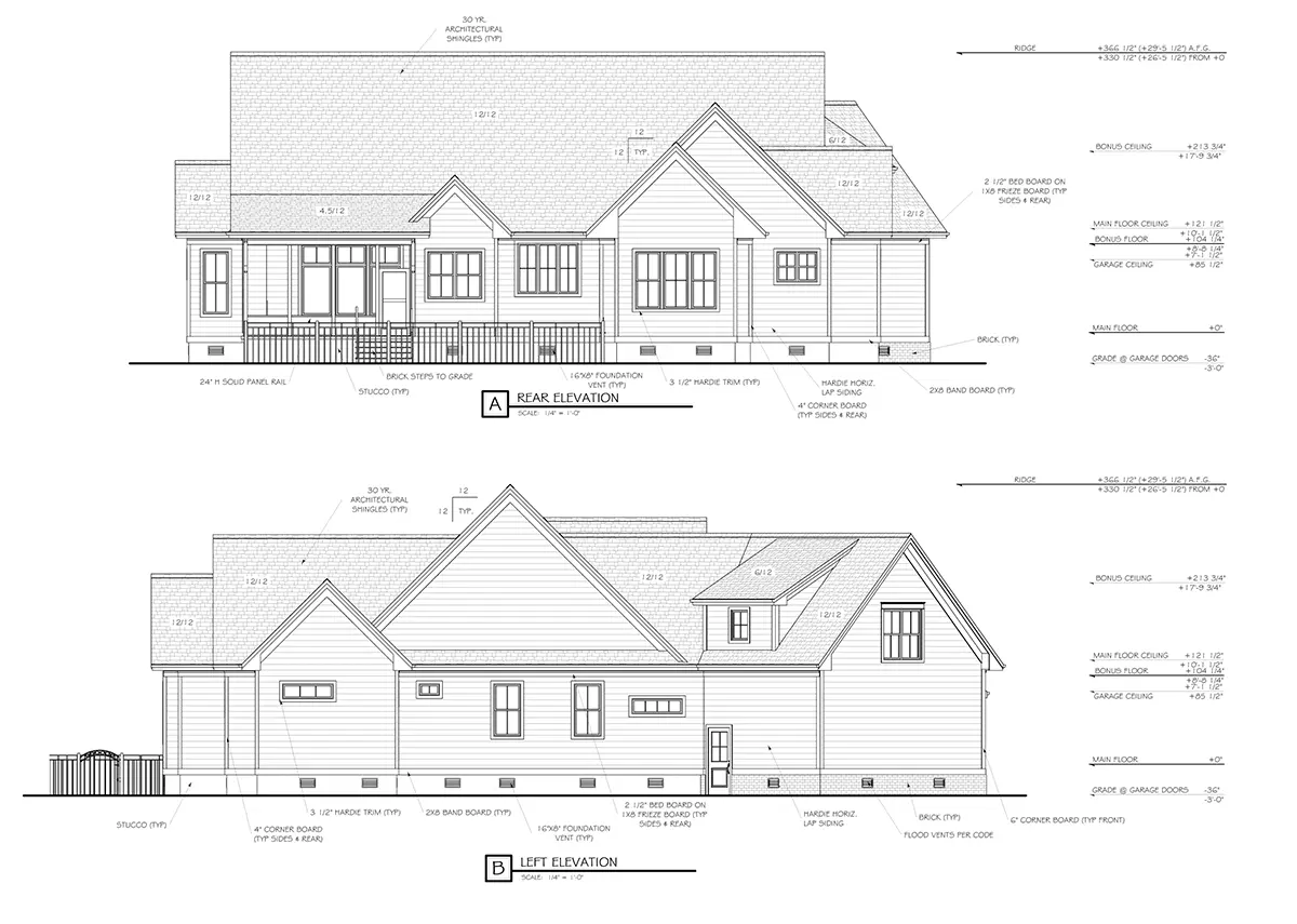 1.5-Story House Plan 2565 ft²: 2 Beds, 3 Baths, Open Floor Plan, 2-Car Garage