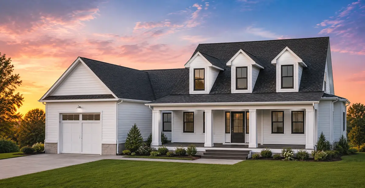 1.5-Story House Plan 2243 ft²: 3 Beds, Home Office, 2.5 Baths, Open Floor Plan, 1-Car Garage