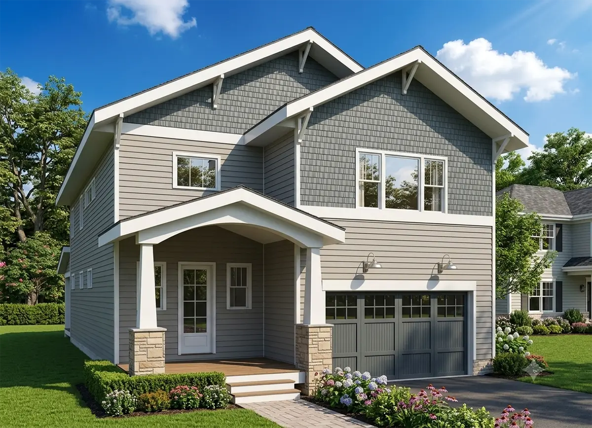 2-Story House Plan 2470 ft²: 3 Beds, 2.5 Baths, Open Floor Plan, 2-Car Garage