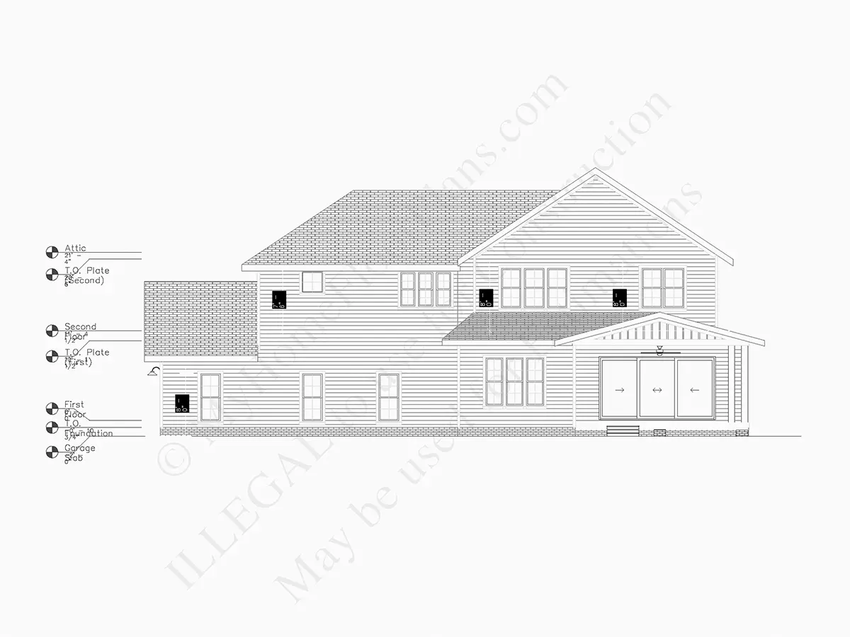 2-Story House Plan 3908 ft²: 4 Beds, Home Office, 4.5 Baths, Open Floor Plan, 3-Car Garage