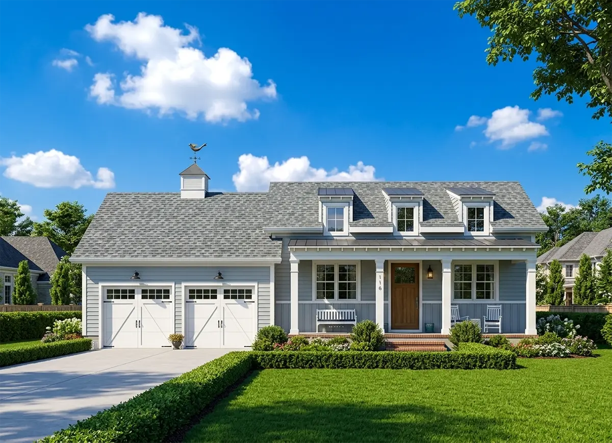1-Story House Plan 1879 ft²: 3 Beds, 3 Baths, Open Floor Plan, 2-Car Garage