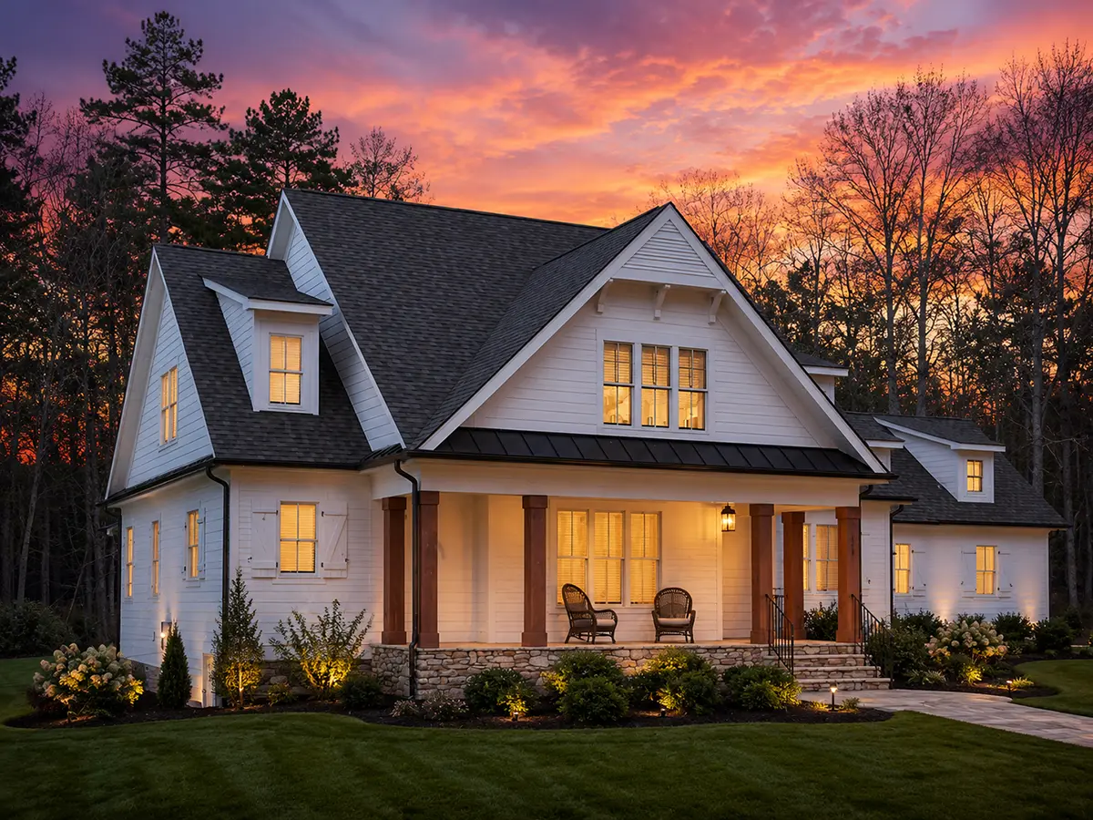 1.5-Story House Plan 2488 ft²: 4 Beds, Home Office, 3 Baths, Open Floor Plan, 2-Car Garage