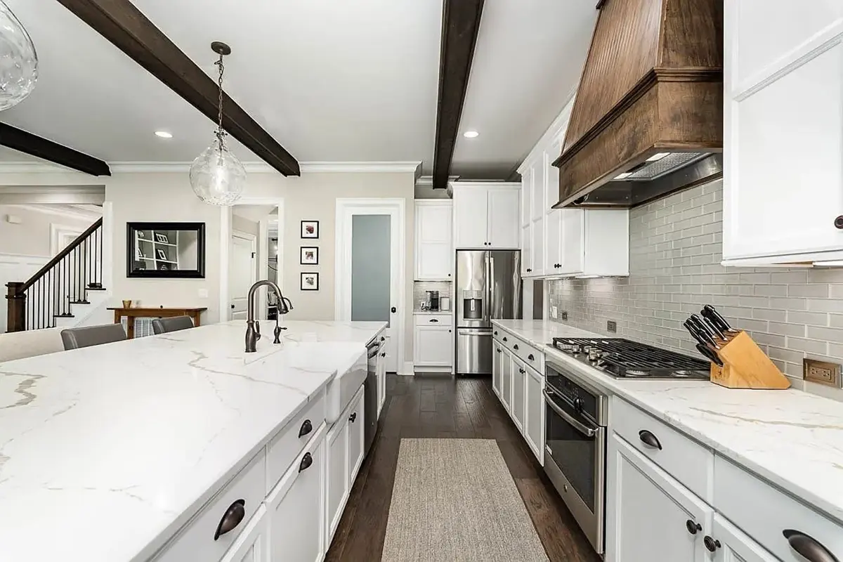 1.5-Story House Plan 4143 ft²: 4 Beds, Home Office, 4.5 Baths, Open Floor Plan, 3-Car Garage
