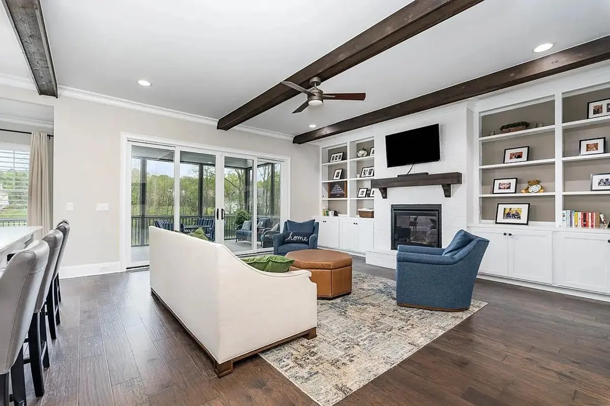 1.5-Story House Plan 4143 ft²: 4 Beds, Home Office, 4.5 Baths, Open Floor Plan, 3-Car Garage