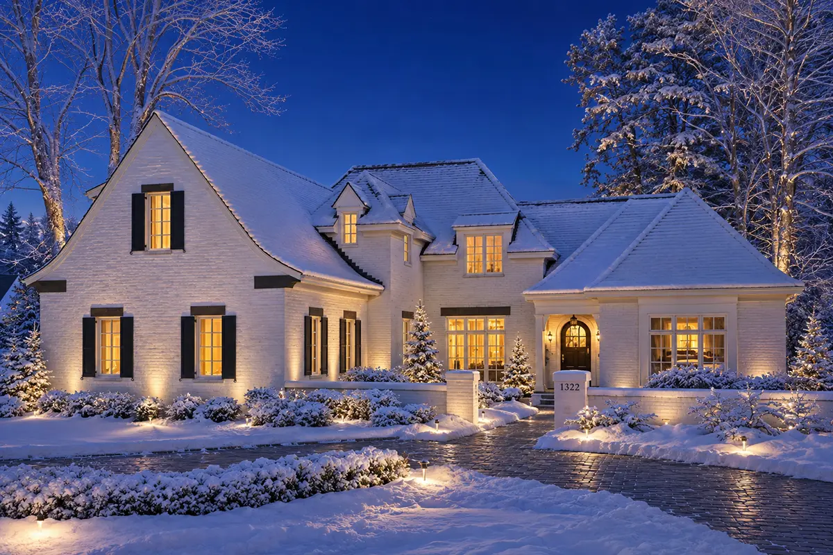 1.5-Story House Plan 5180 ft²: 4 Beds, Home Office, 4.5 Baths, Open Floor Plan, 2-Car Garage