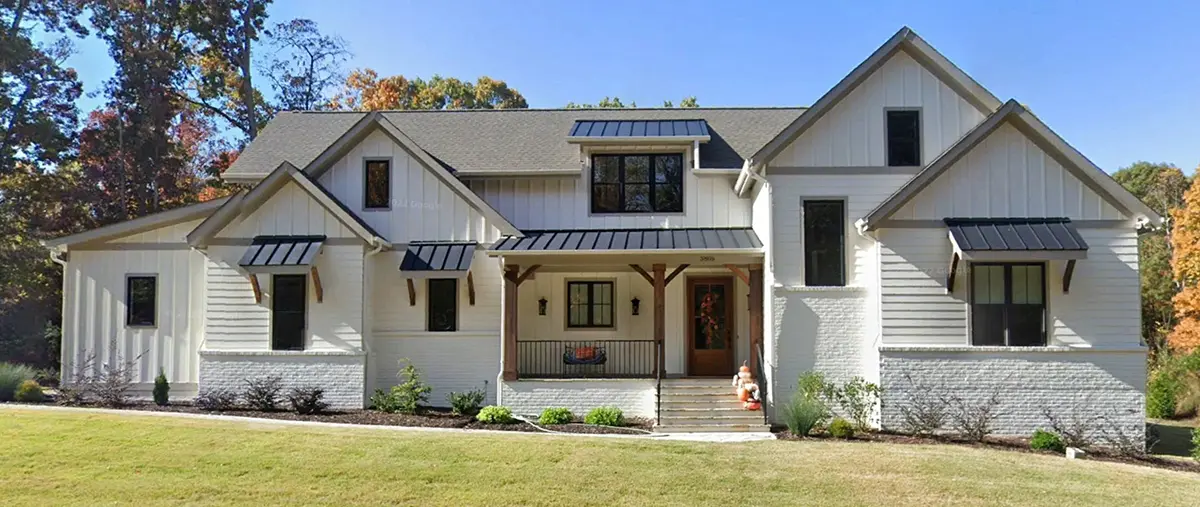 1.5-Story House Plan 4163 ft²: 4 Beds, Home Office, 4.5 Baths, Open Floor Plan, 2-Car Garage