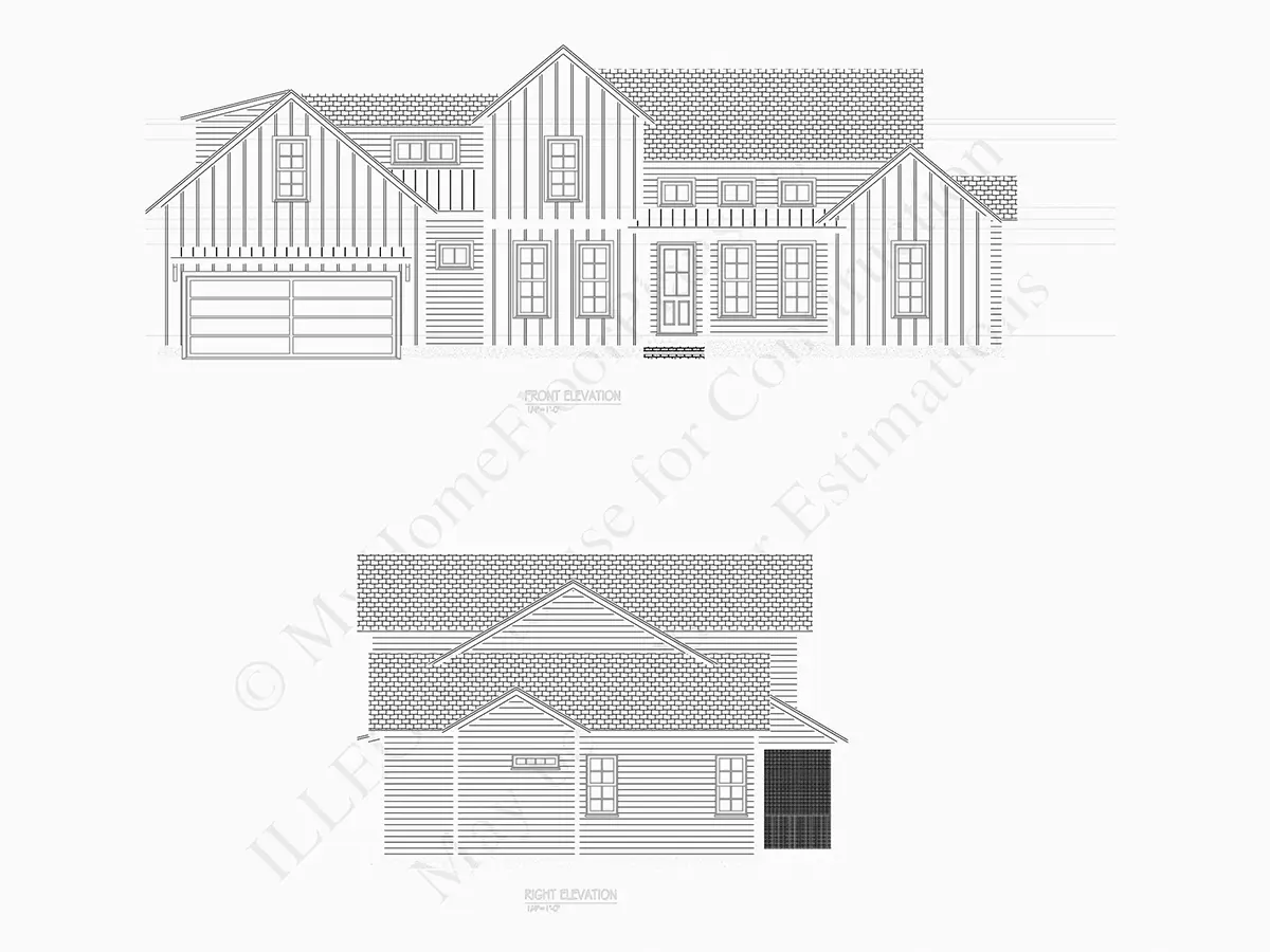 2-Story House Plan 2557 ft²: 4 Beds, Home Office, 3.5 Baths, Open Floor Plan, 3-Car Garage