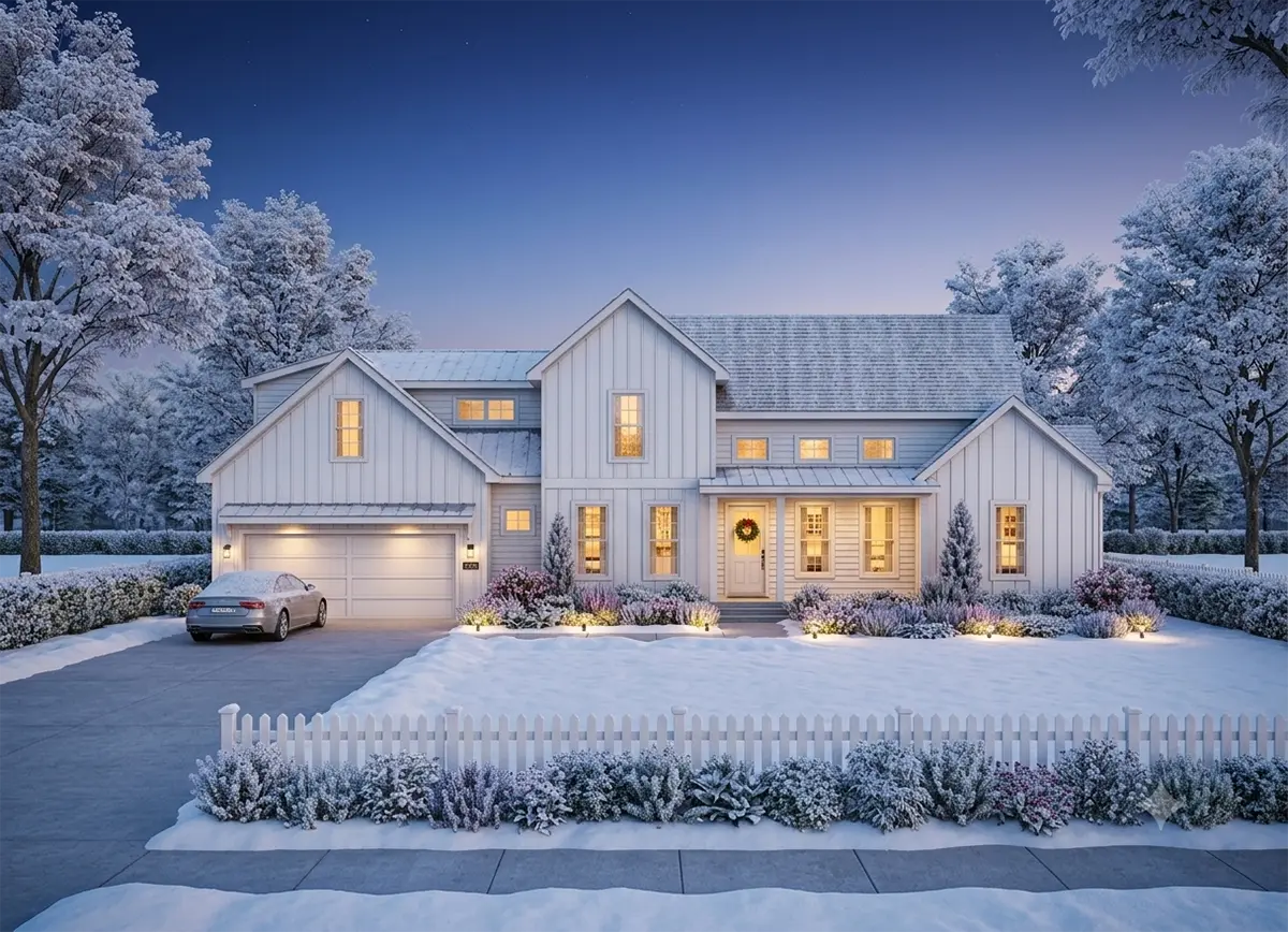 2-Story House Plan 2557 ft²: 4 Beds, Home Office, 3.5 Baths, Open Floor Plan, 3-Car Garage