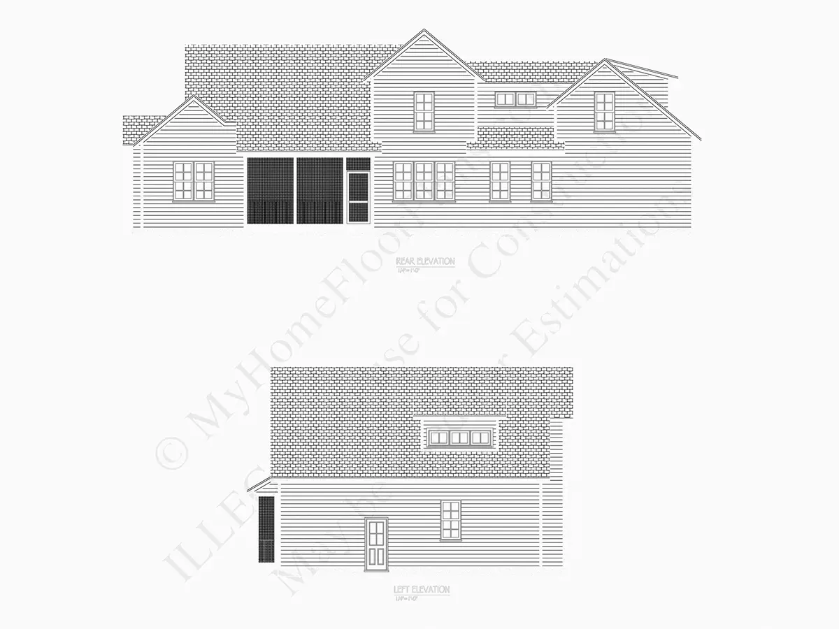 2-Story House Plan 2557 ft²: 4 Beds, Home Office, 3.5 Baths, Open Floor Plan, 3-Car Garage
