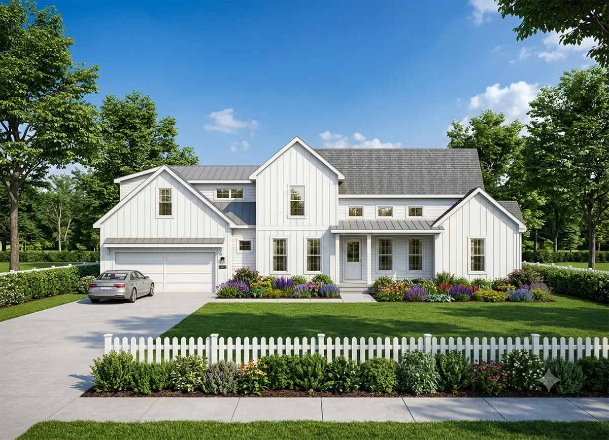 2-Story House Plan 2557 ft²: 4 Beds, Home Office, 3.5 Baths, Open Floor Plan, 3-Car Garage