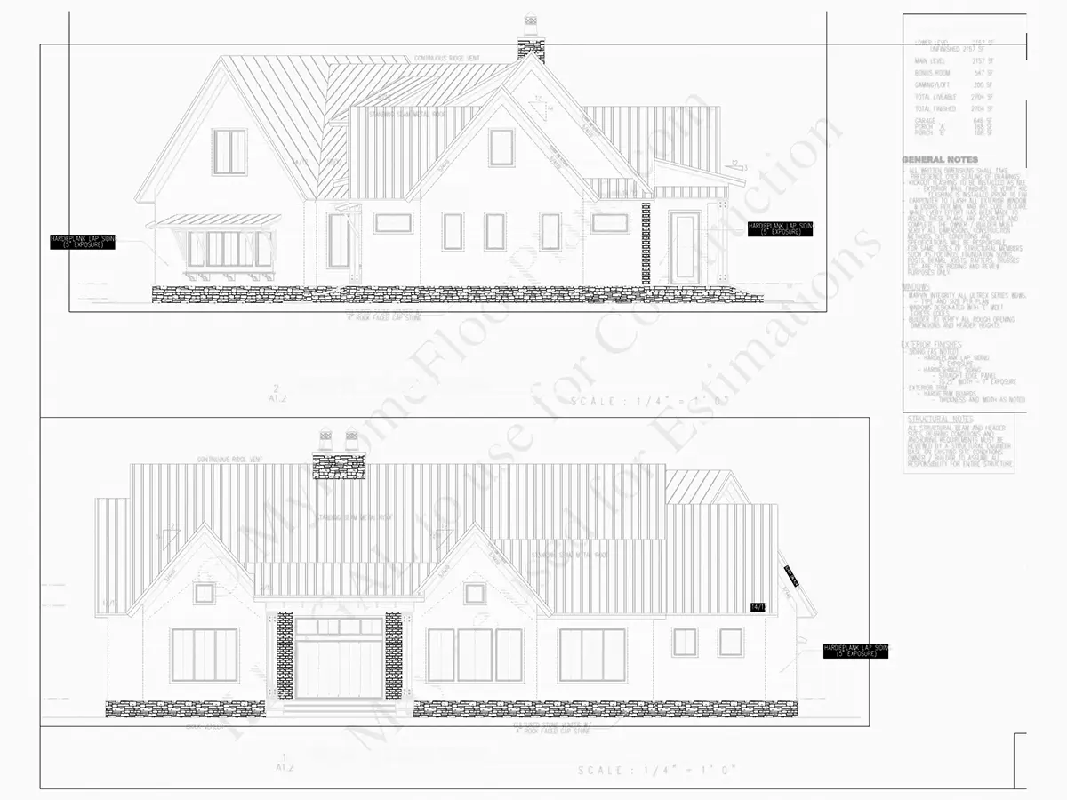 1.5-Story House Plan 2150 ft²: 3 Beds, Home Office, 2.5 Baths, Open Floor Plan, 2-Car Garage