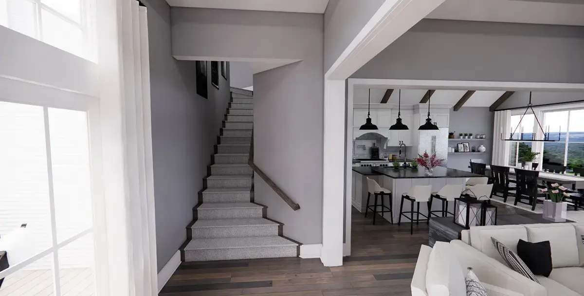 1.5-Story House Plan 2150 ft²: 3 Beds, Home Office, 2.5 Baths, Open Floor Plan, 2-Car Garage