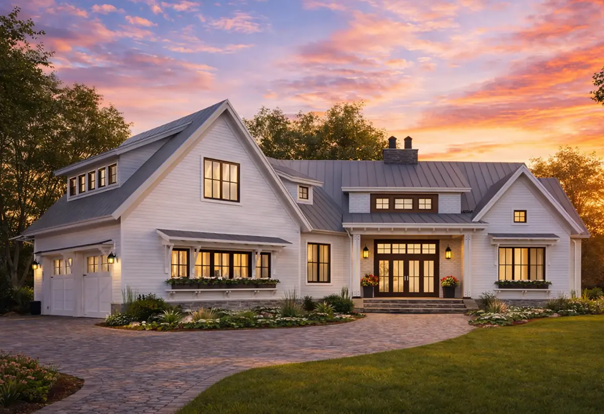 1.5-Story House Plan 2150 ft²: 3 Beds, Home Office, 2.5 Baths, Open Floor Plan, 2-Car Garage