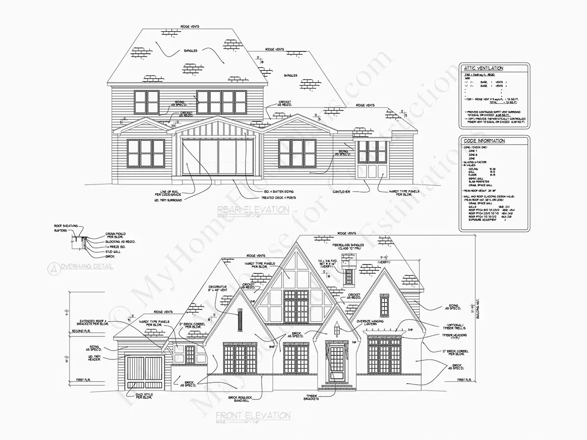1.5-Story House Plan 3722 ft²: 4 Beds, 4.5 Baths, Open Floor Plan, 3-Car Garage