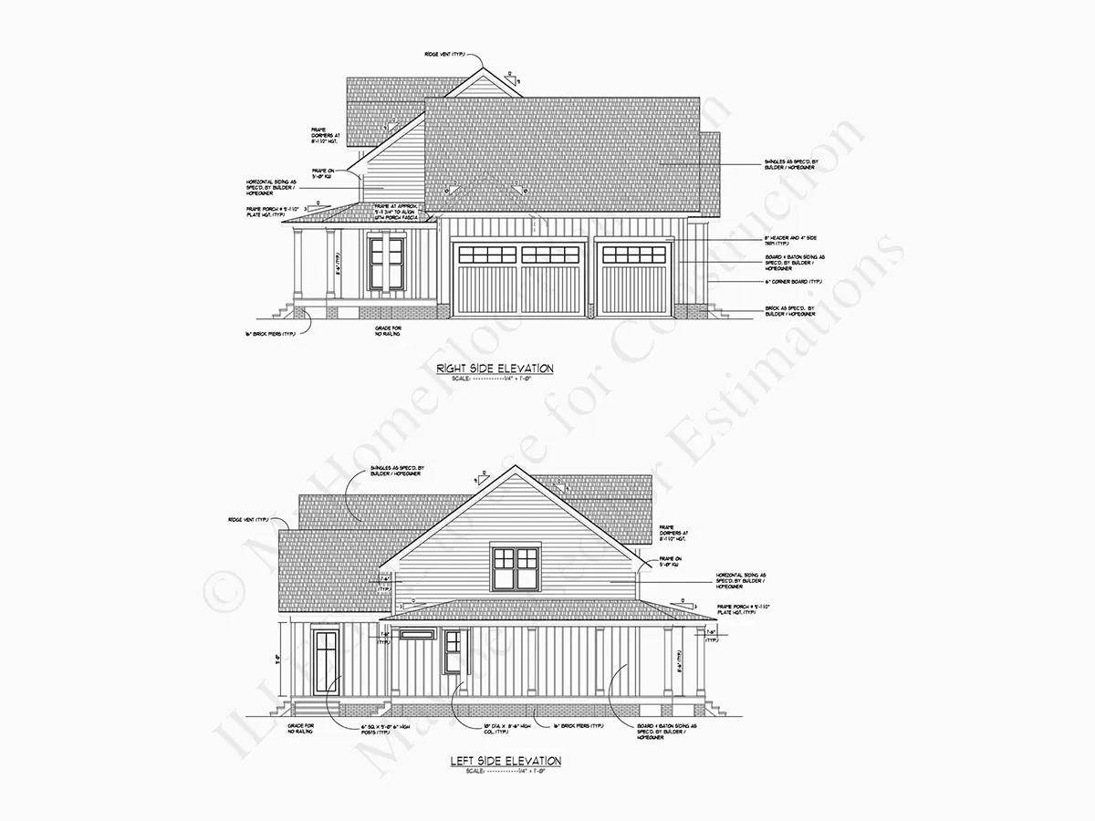 1.5-Story House Plan 3363 ft²: 3 Beds, 3.5 Baths, 3-Car Garage
