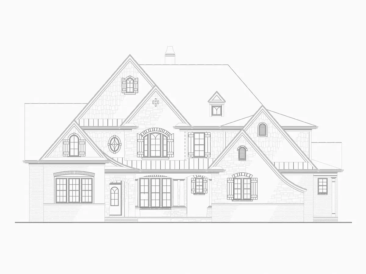 2-Story House Plan 3766 ft²: 4 Beds, Home Office, 3.5 Baths, 3-Car Garage