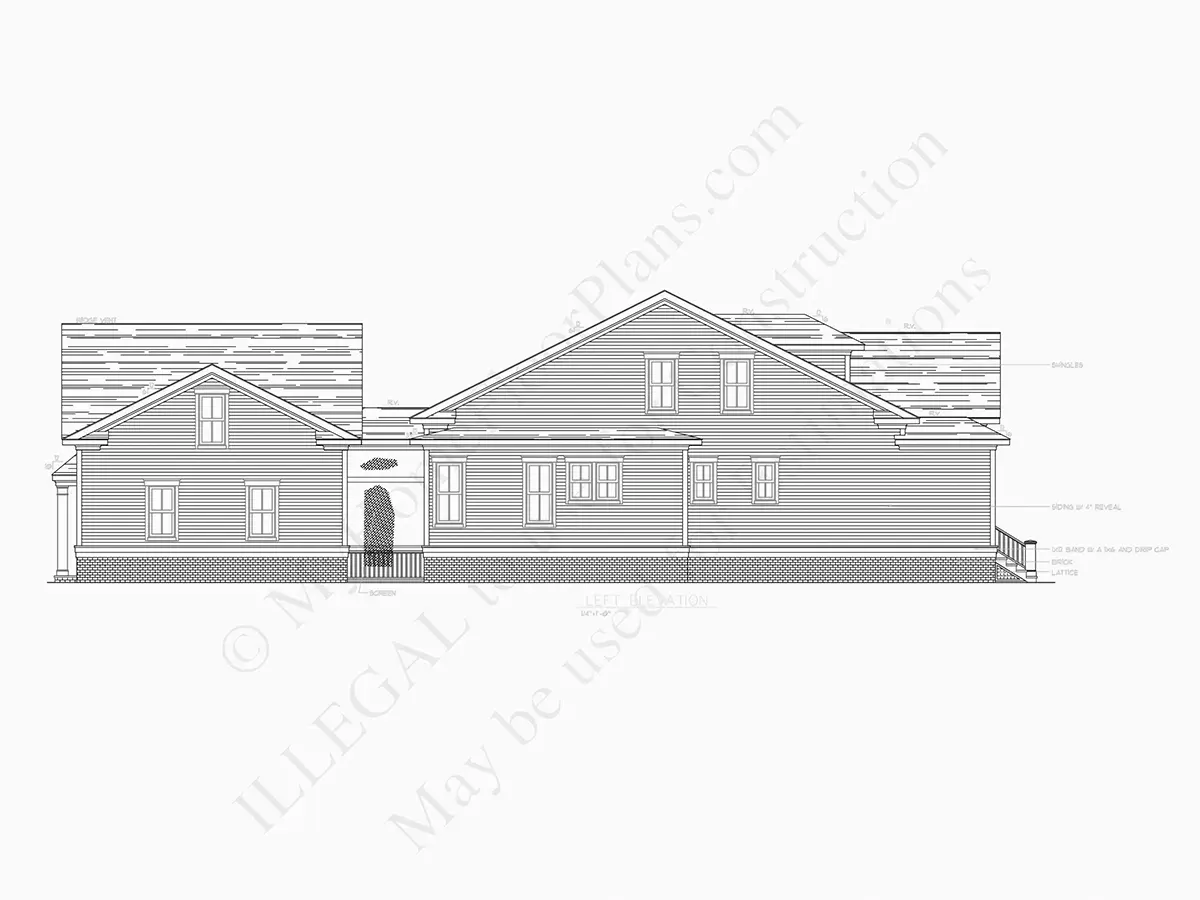 1.5-Story House Plan 1916 ft²: 4 Beds, 3 Baths, 2-Car Garage