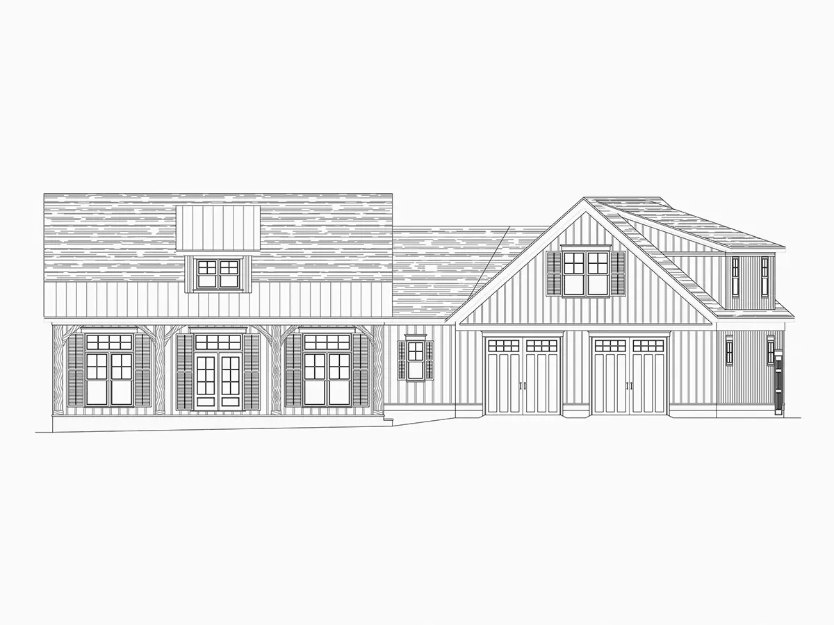1.5-Story House Plan 3375 ft²: 3 Beds, 3.5 Baths, Open Floor Plan, 2-Car Garage