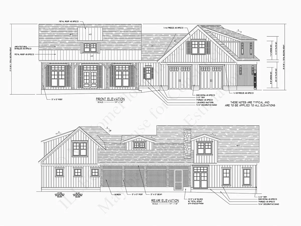 1.5-Story House Plan 3375 ft²: 3 Beds, 3.5 Baths, Open Floor Plan, 2-Car Garage
