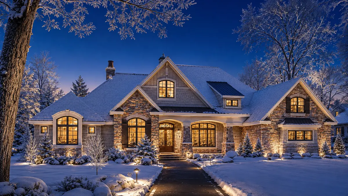 1-Story House Plan 3378 ft²: 4 Beds, Home Office, 5 Baths, 3-Car Garage