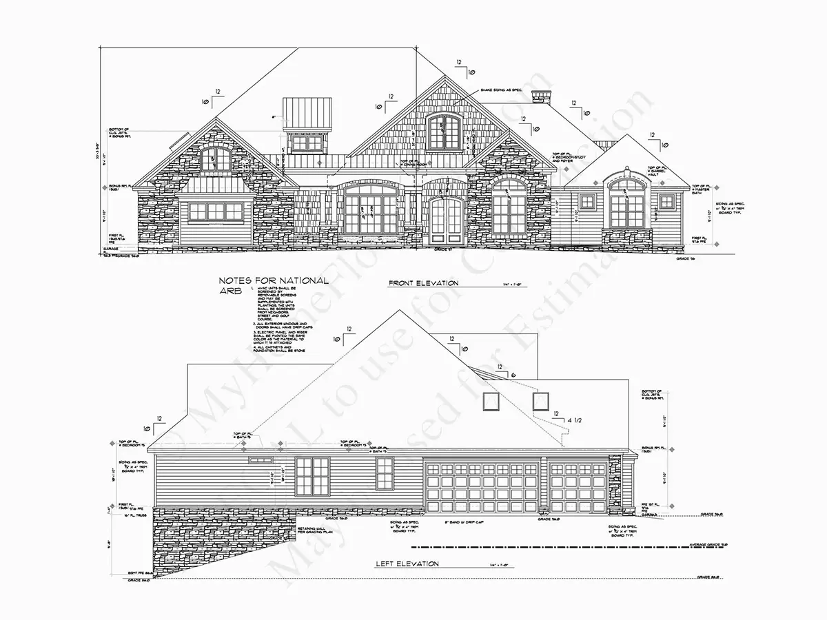 1-Story House Plan 3378 ft²: 4 Beds, Home Office, 5 Baths, 3-Car Garage