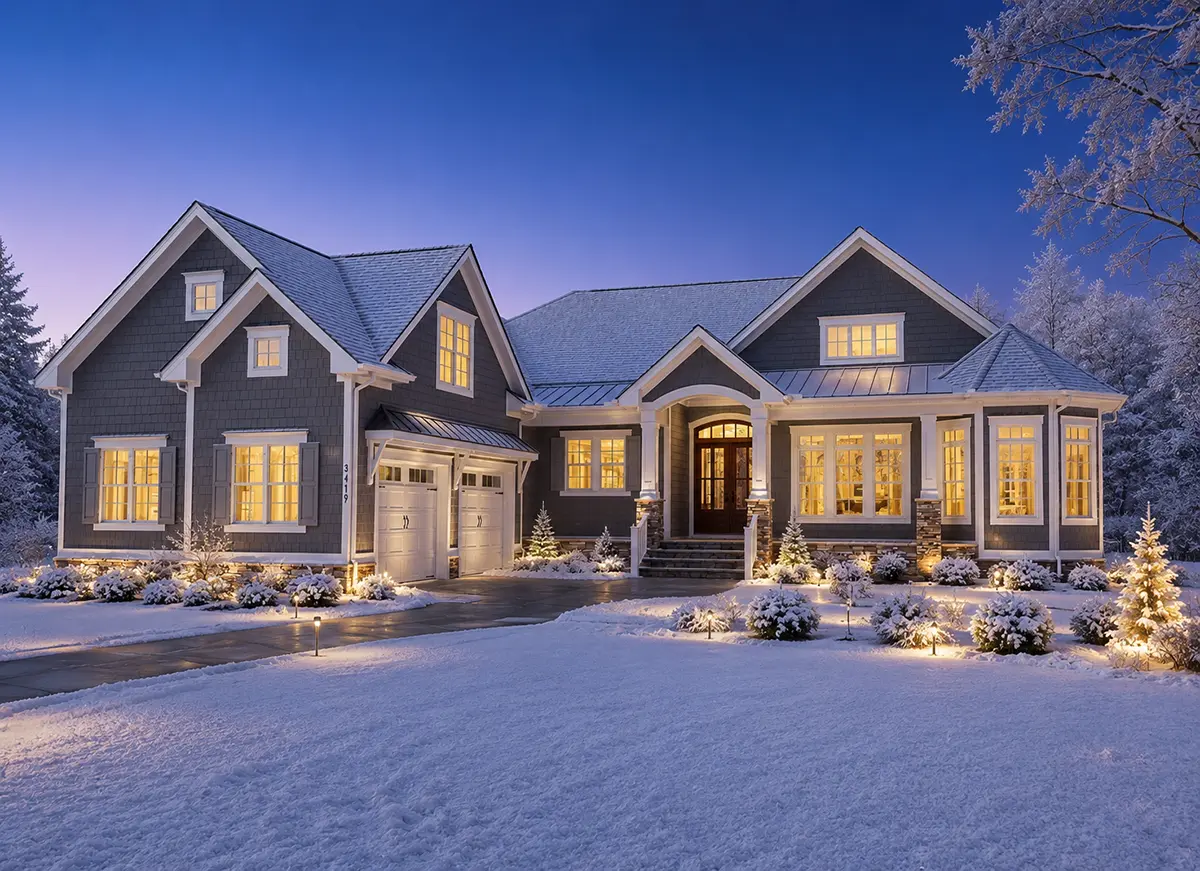1-Story House Plan 3607 ft²: 3 Beds, 5.5 Baths, Open Floor Plan, 2-Car Garage