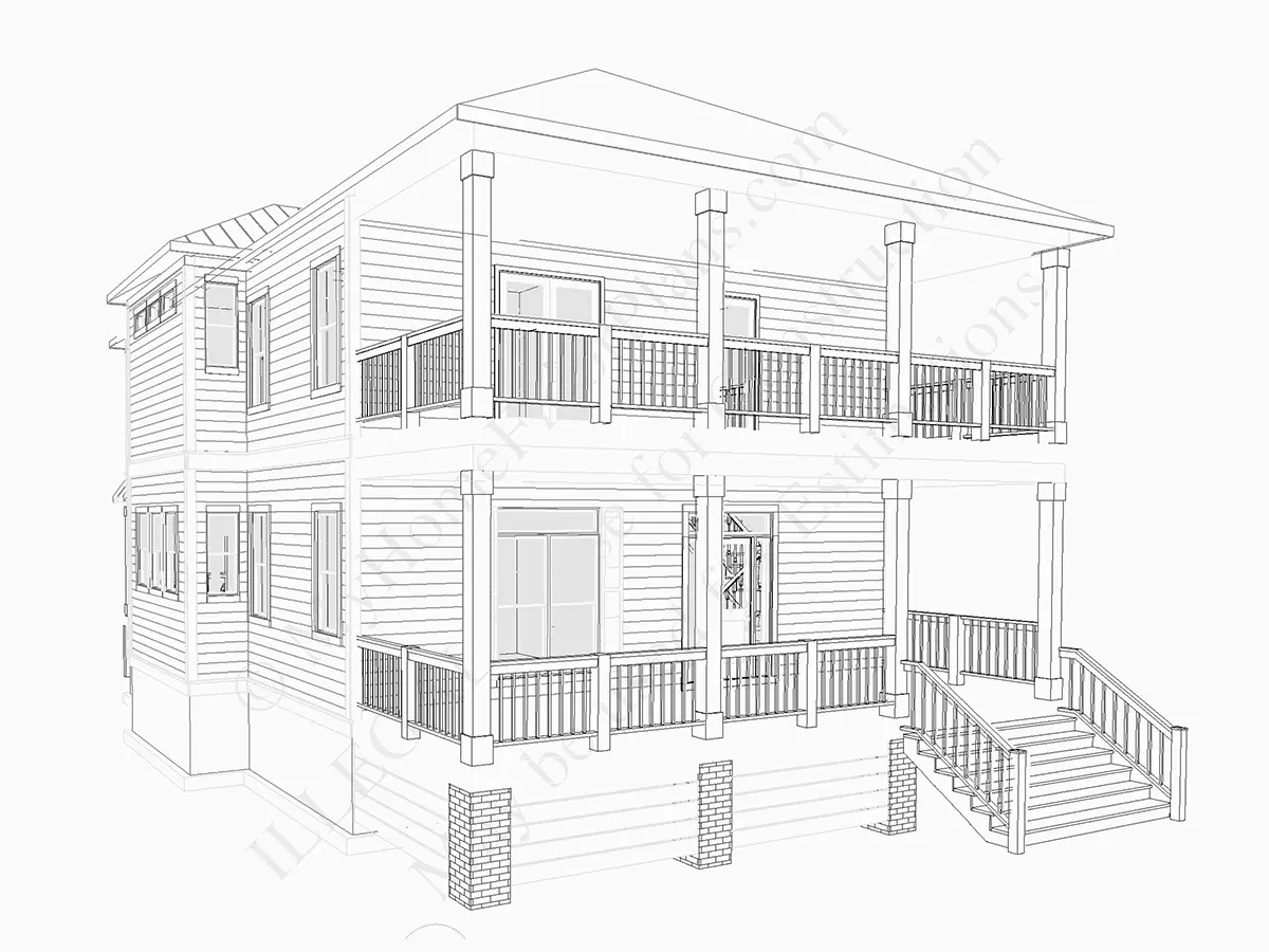 2-Story House Plan 2472 ft²: 3 Beds, Home Office, 3 Baths, Open Floor Plan, without Garage