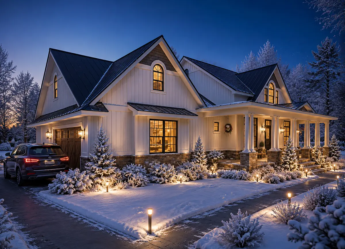 1.5-Story House Plan 2931 ft²: 2 Beds, Home Office, 3.5 Baths, Open Floor Plan, 2-Car Garage