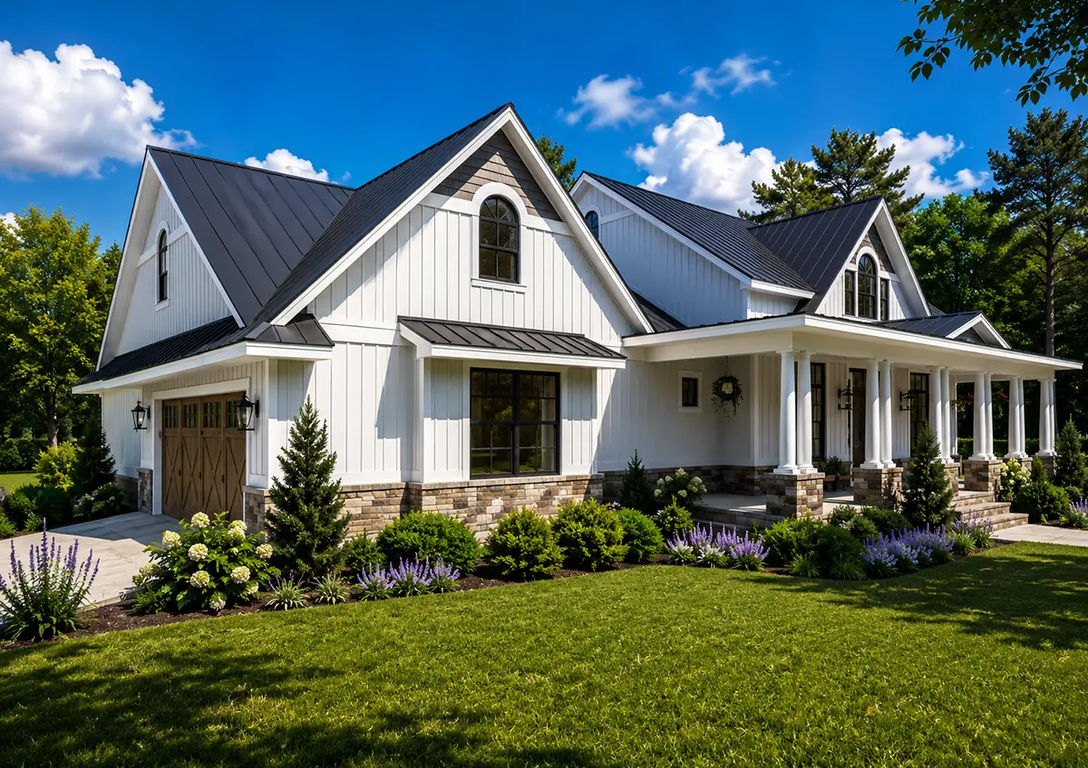 1.5-Story House Plan 2931 ft²: 2 Beds, Home Office, 3.5 Baths, Open Floor Plan, 2-Car Garage