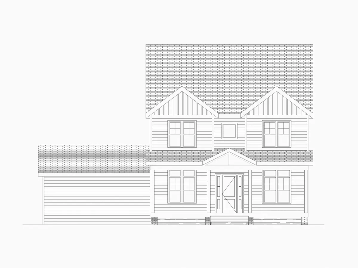 2-Story House Plan 2551 ft²: 4 Beds, Home Office, 4.5 Baths, Open Floor Plan, 2-Car Garage