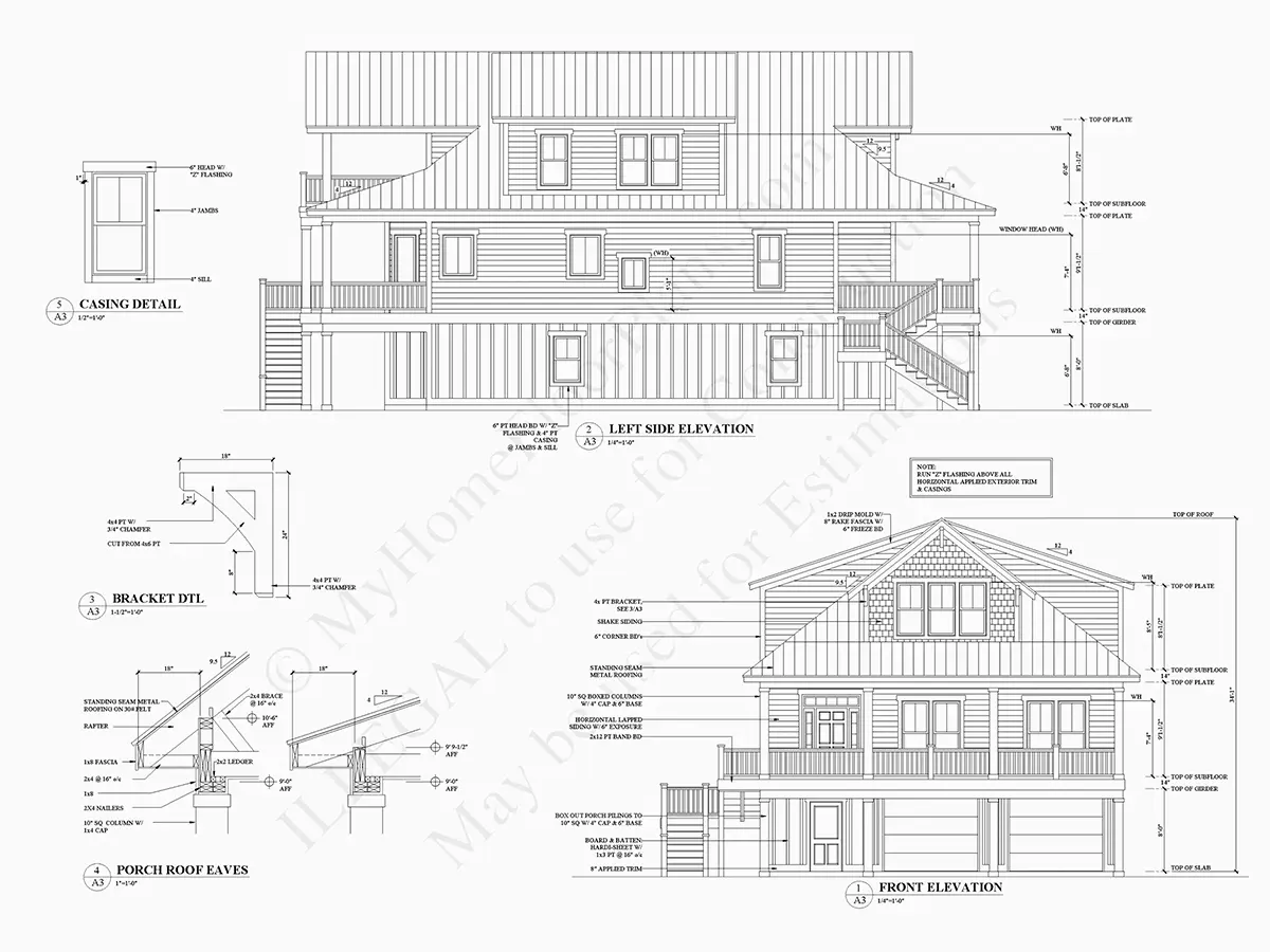 3-Story House Plan 2784 ft²: 4 Beds, 3.5 Baths, Open Floor Plan, 2-Car Garage
