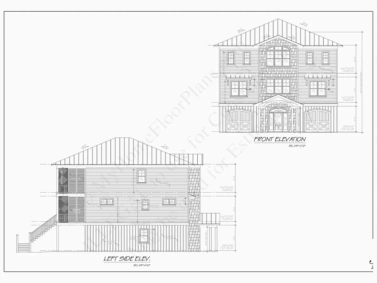 3-Story House Plan 3612 ft²: 4 Beds, 4.5 Baths, Open Floor Plan, 2-Car Garage